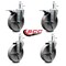 Service Caster Semi Steel Swvl Grip Ring Caster Set 45'' Wheel&7/16'' Stems-2 w/TTL BRK, 4PK SCC-GRTTL20S514-SSS-716138-2-S-2 - alternate 4
